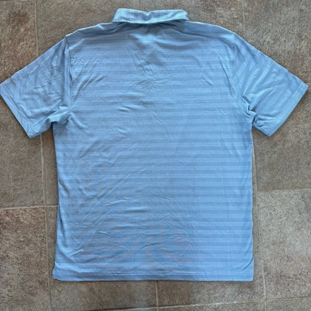 Walter Hagen Light Blue Golf Striped Polo Shirt Size Large